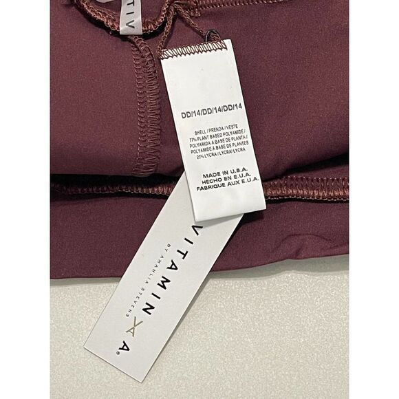 Vitamin A Womens Elena High Waisted Bikini Bottom Bathing Suit Swim Burgundy 14 - Picture 4 of 12